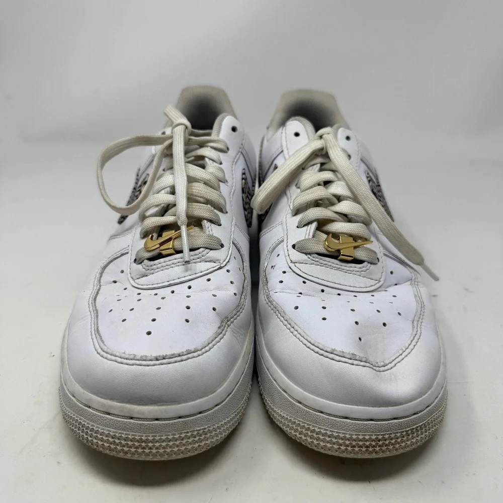 Nike Air Force 1 07 SE Women 10 White Sanddrift Geometric DZ2709-100 EUC